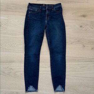 7 For All Mankind Size 27 Dark Blue High-Rise Skinny Jeans - Women